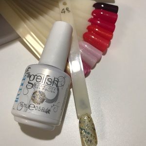 Gelish Blue & gold Glitter gel polish